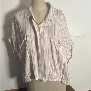 😄Rayon linen blend shirt drop shoulders xl
